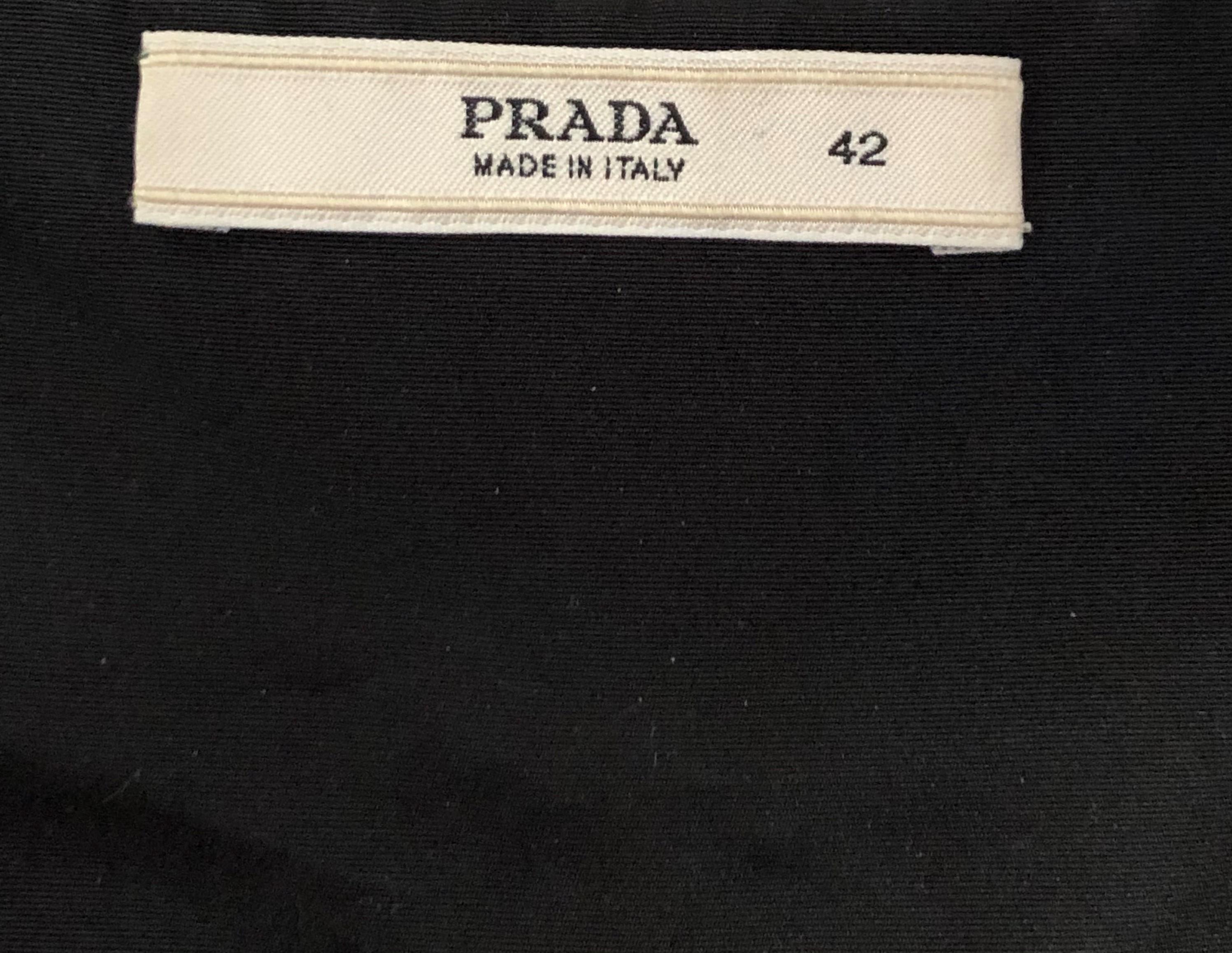 PRADA Black Babydoll Sleeveless Mini Dress Size 42 In Good Condition In Beverly Hills, CA