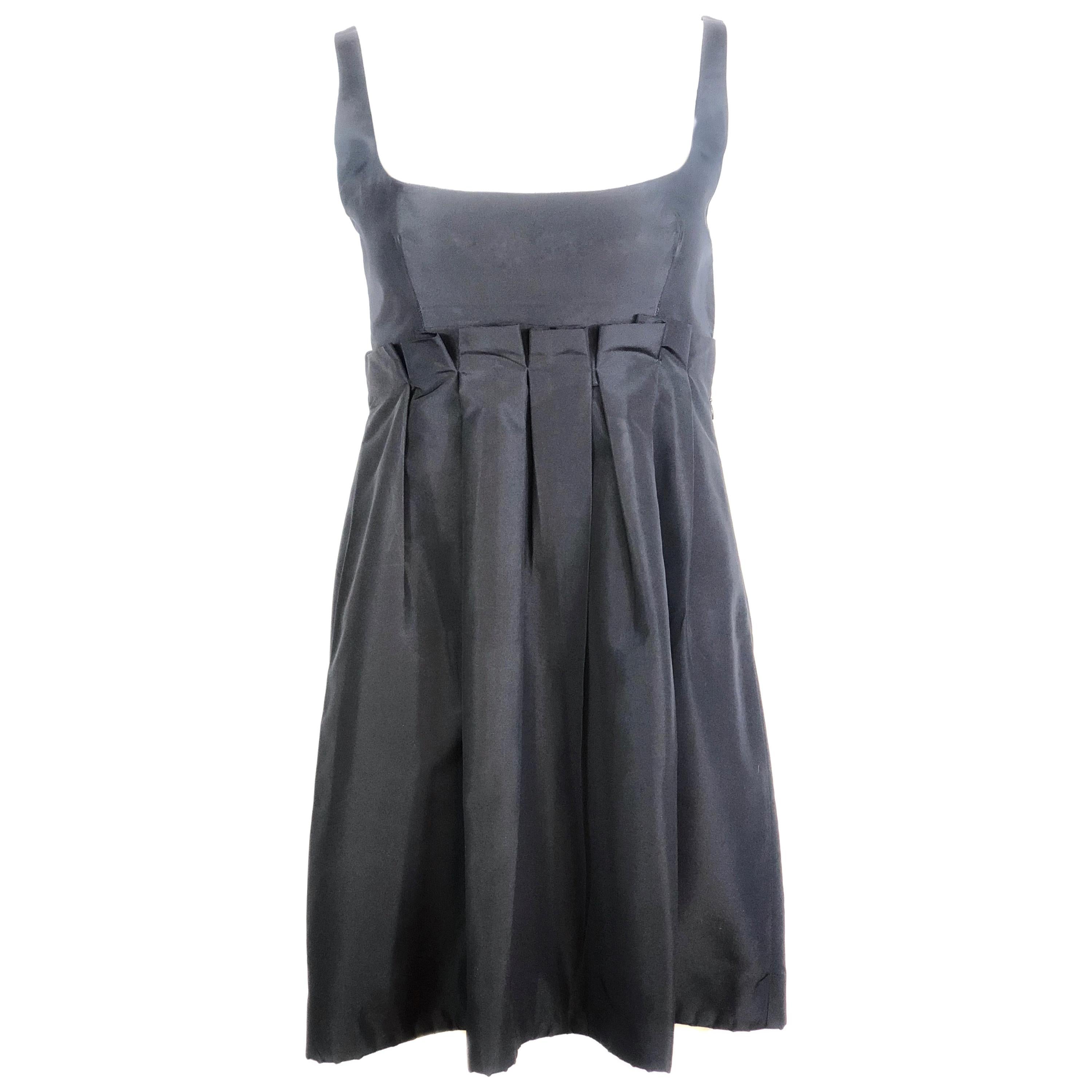 PRADA Black Babydoll Sleeveless Mini Dress Size 42