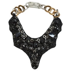 Prada Black Beaded Bib Necklace