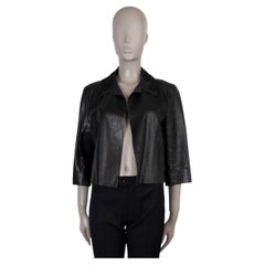 PRADA black BEADED COLLAR PYTHON Jacket 44 L
