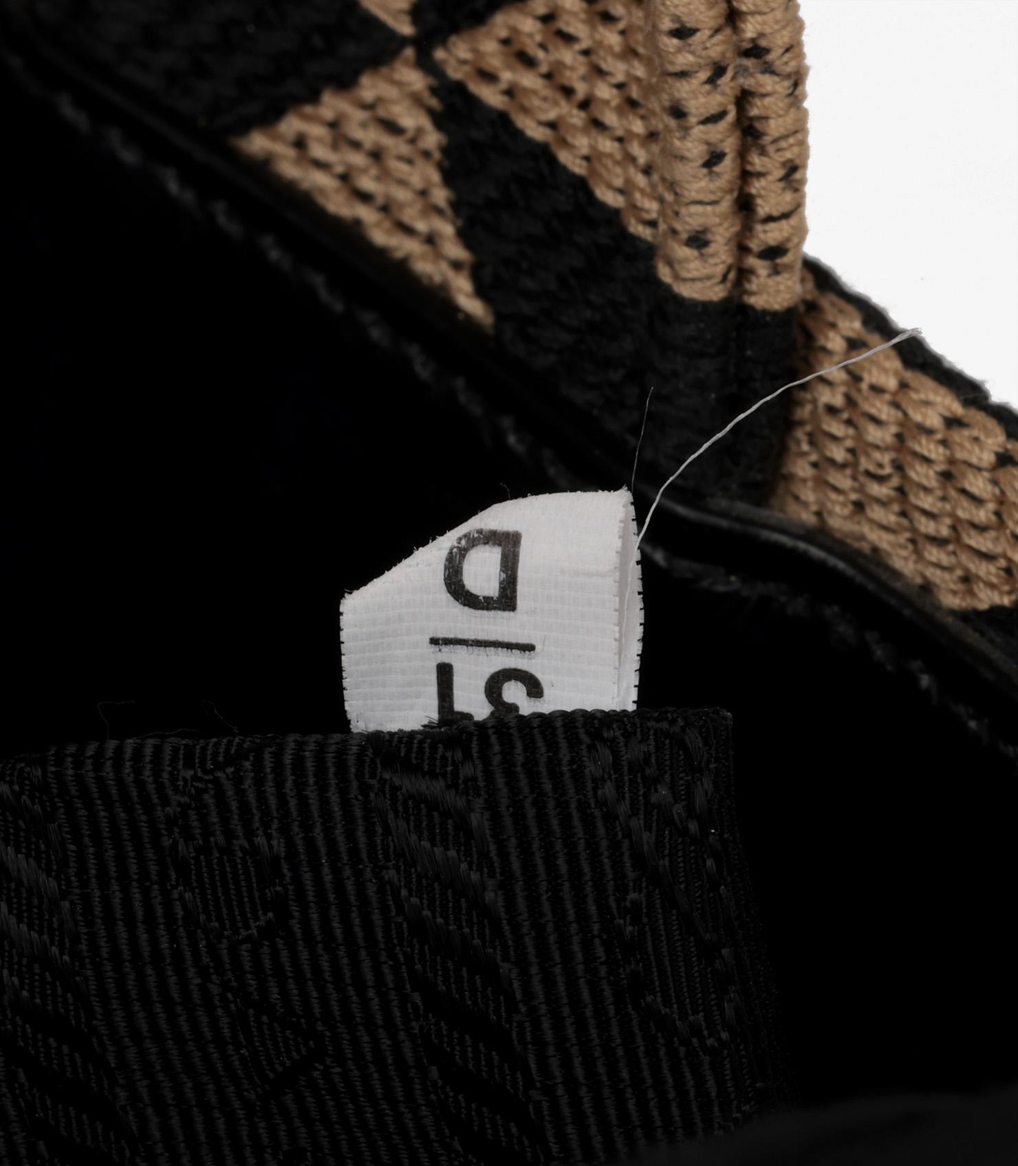 Prada Black & Beige Embroidered Fabric Small Symbole 5