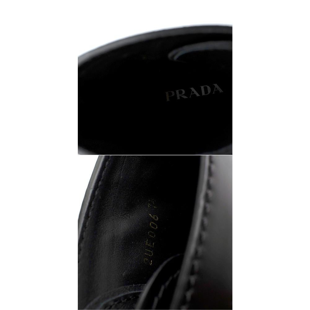 Prada Black & Beige Leather & Nylon Logo Combat Boots - Size EU 41.5 For Sale 2