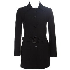Prada Black Belted Coat S