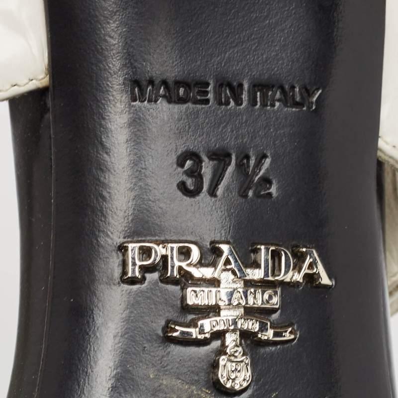 Prada Black/Black Leather Slingback Pumps Size 37.5 3
