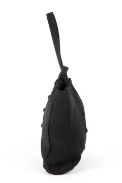 Prada Black Black Silk Top Handle Bag