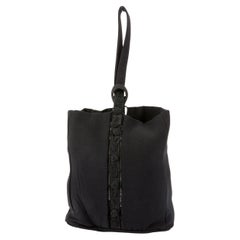 Prada Black Black Silk Top Handle Bag