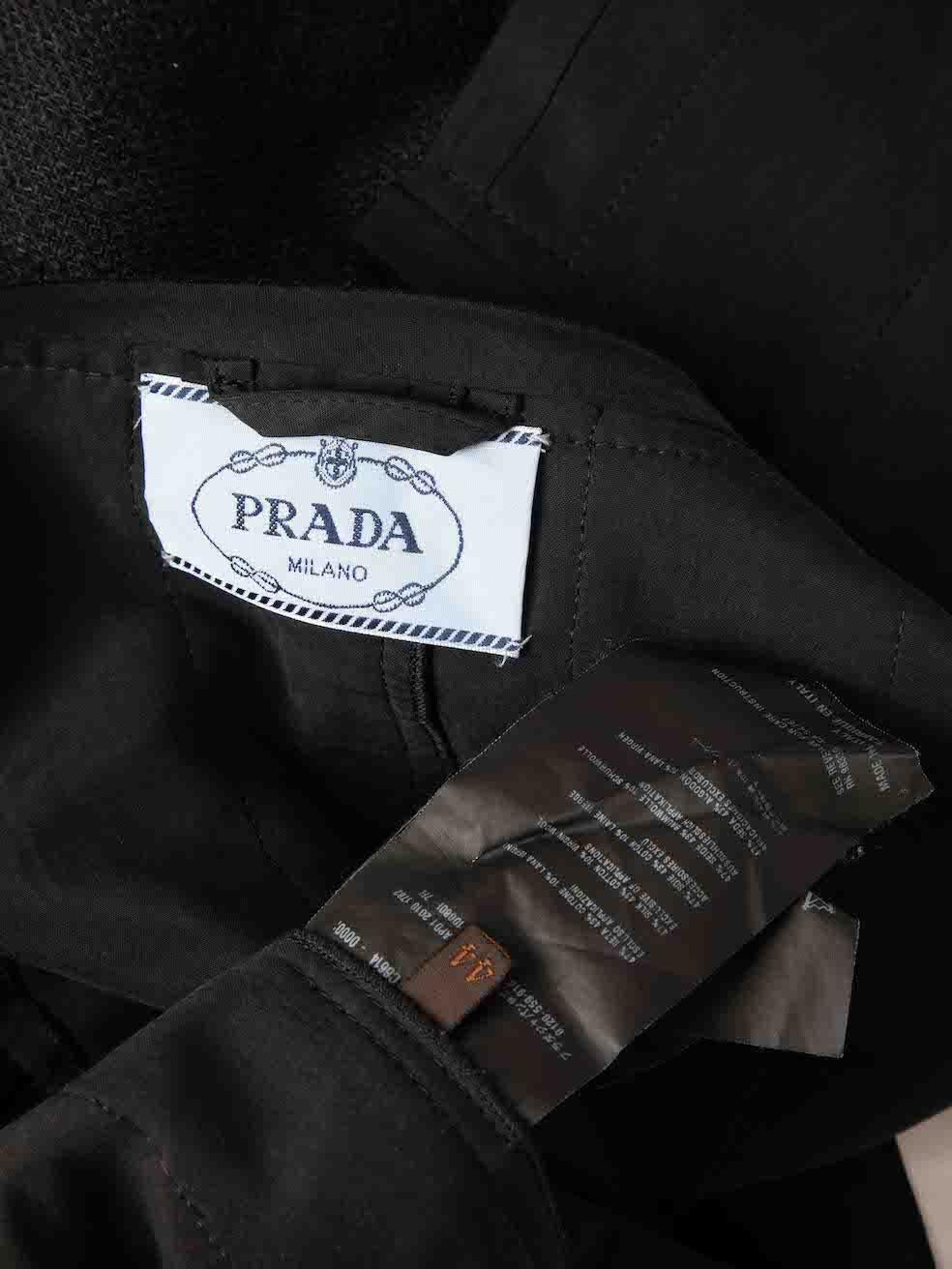 Prada Black Bow Detail Matching Jacket & Skirt Set Size L For Sale 2