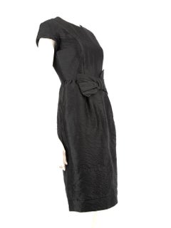 Prada Black Bow Midi Dress Size M
