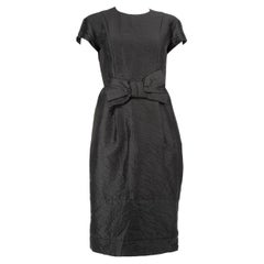 Prada Black Bow Midi Dress Size M