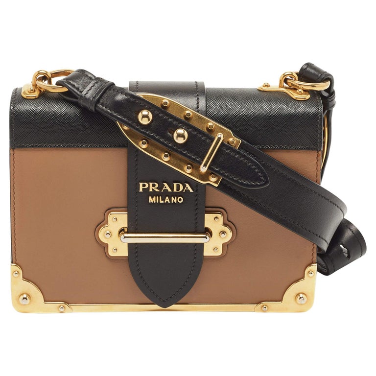 Sold at Auction: PRADA Cahier Yellow And Black Chain Shoulder Bag
