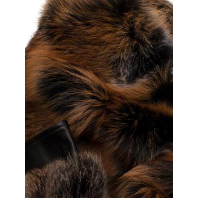 Prada Black & Brown Leather & Fox Fur Jacket For Sale 1