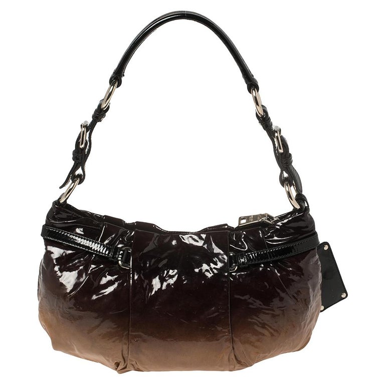 Prada Black/Brown Ombre Patent Leather Baguette at 1stDibs | ombre