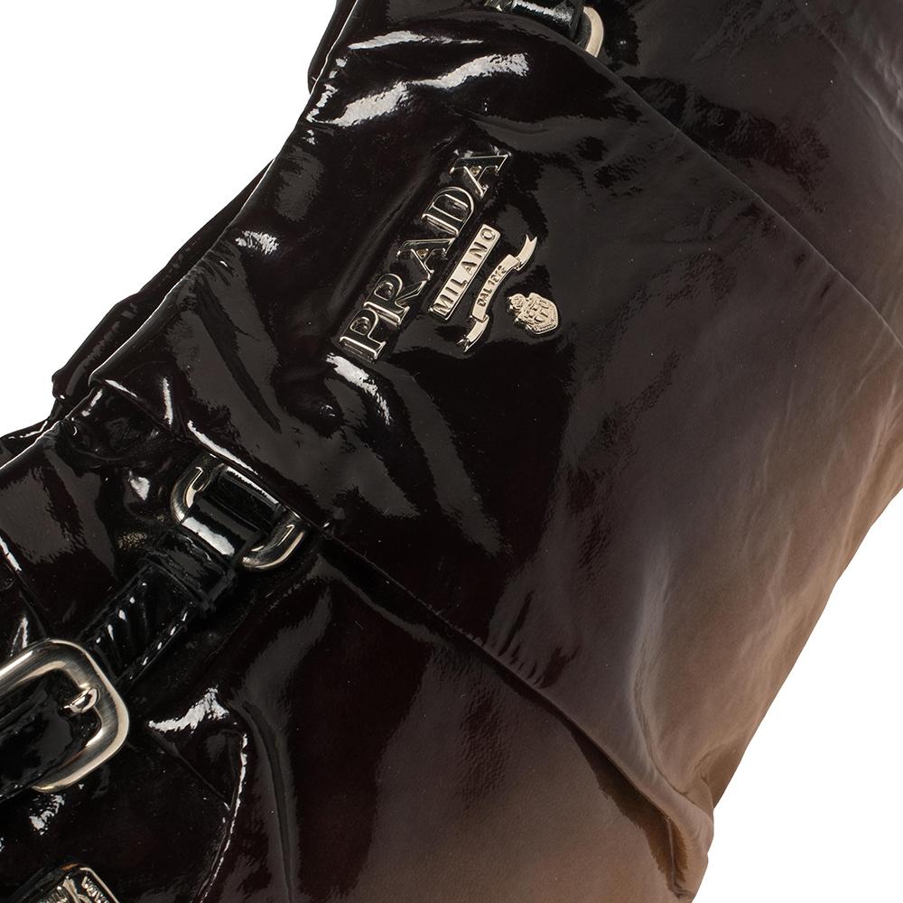 Women's Prada Black/Brown Ombre Patent Leather Baguette