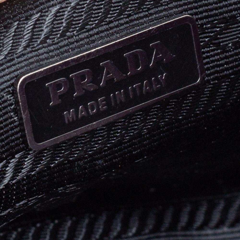 Prada Black/Brown Patent Leather Flap Baguette 1