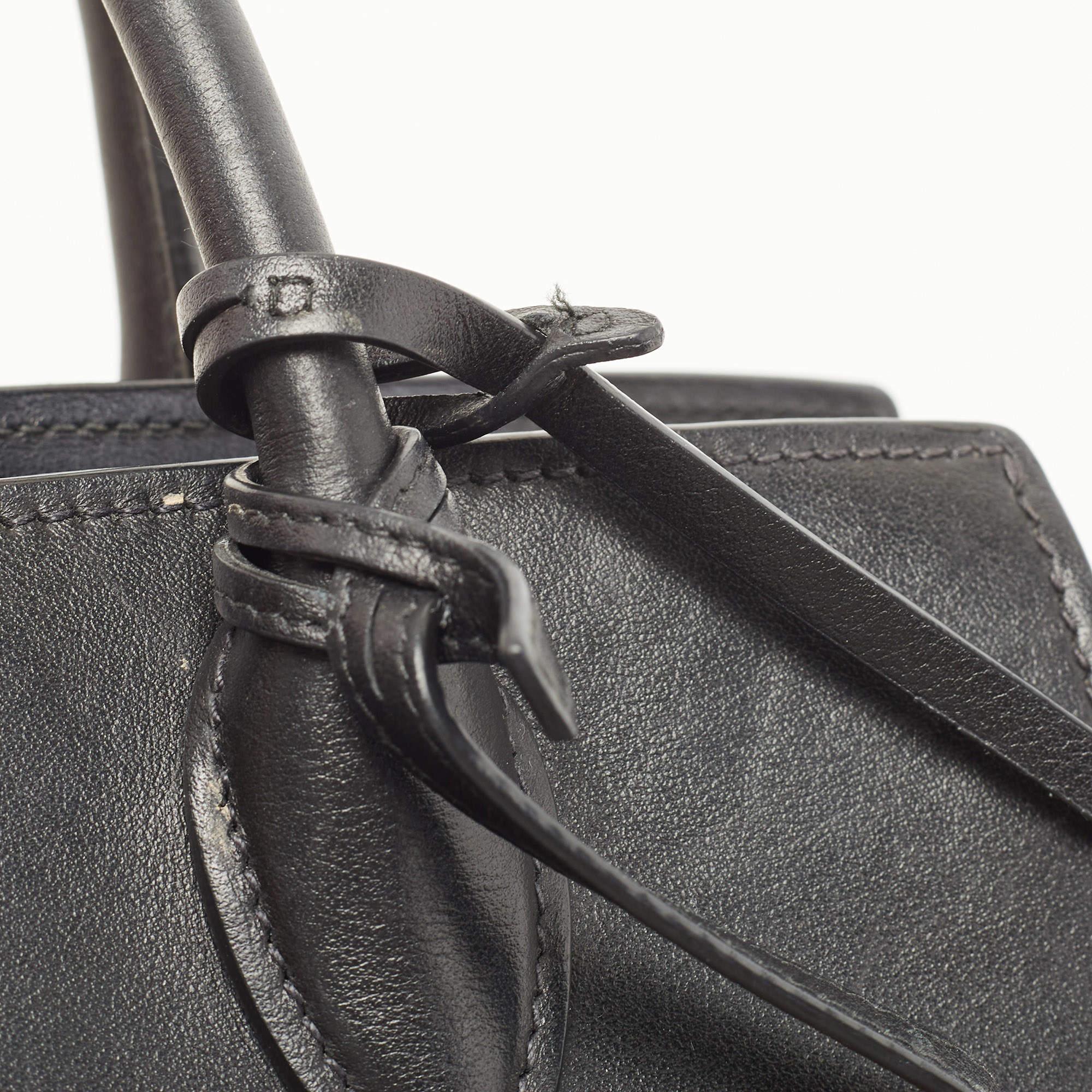 Prada Black/Brown Saffiano and City Calf Leather Small Esplanade Bag 6