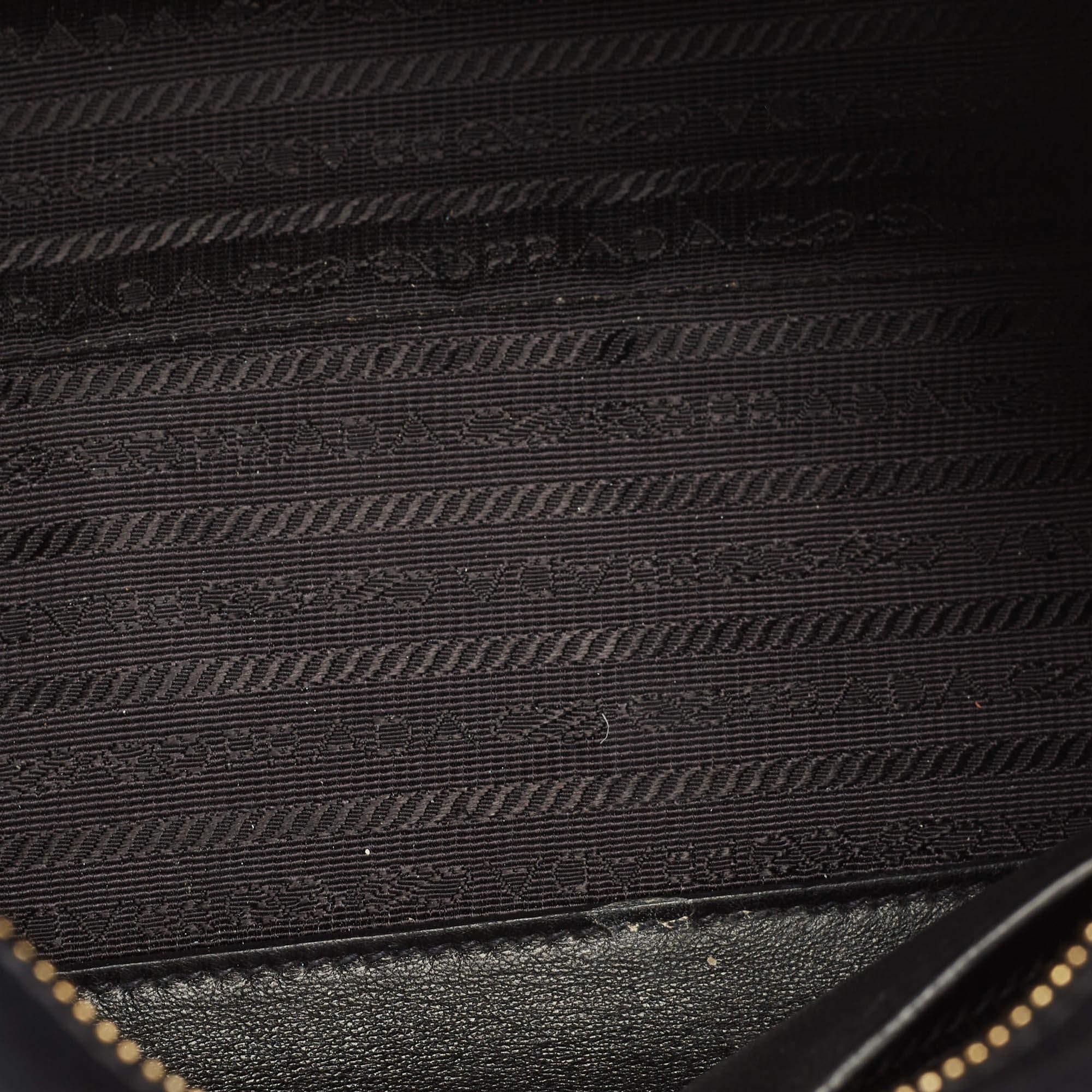 Prada Black/Brown Saffiano and City Calf Leather Small Esplanade Bag 2