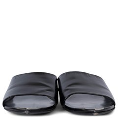 PRADA black brushed leather 2022 LOGO SLIDE Sandals Shoes 37