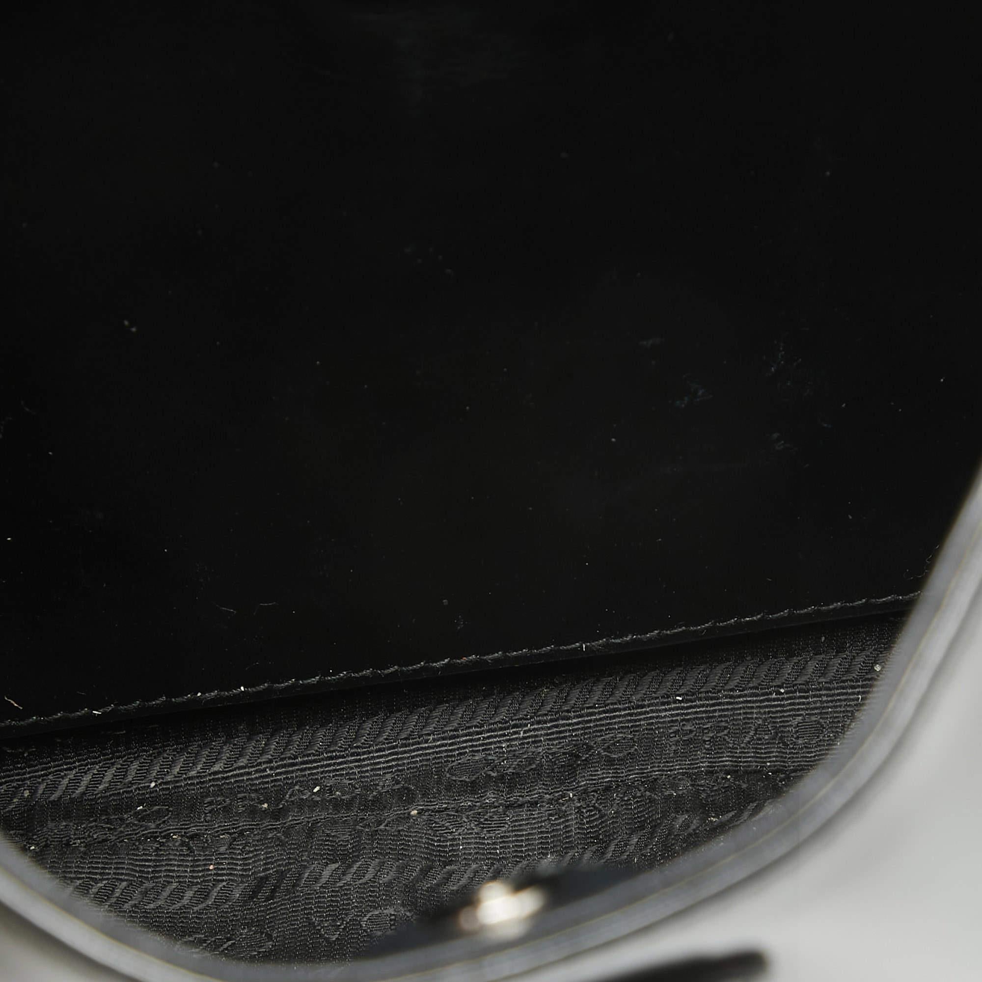 Women's Prada Black Brushed Leather Cleo Shoulder Bag