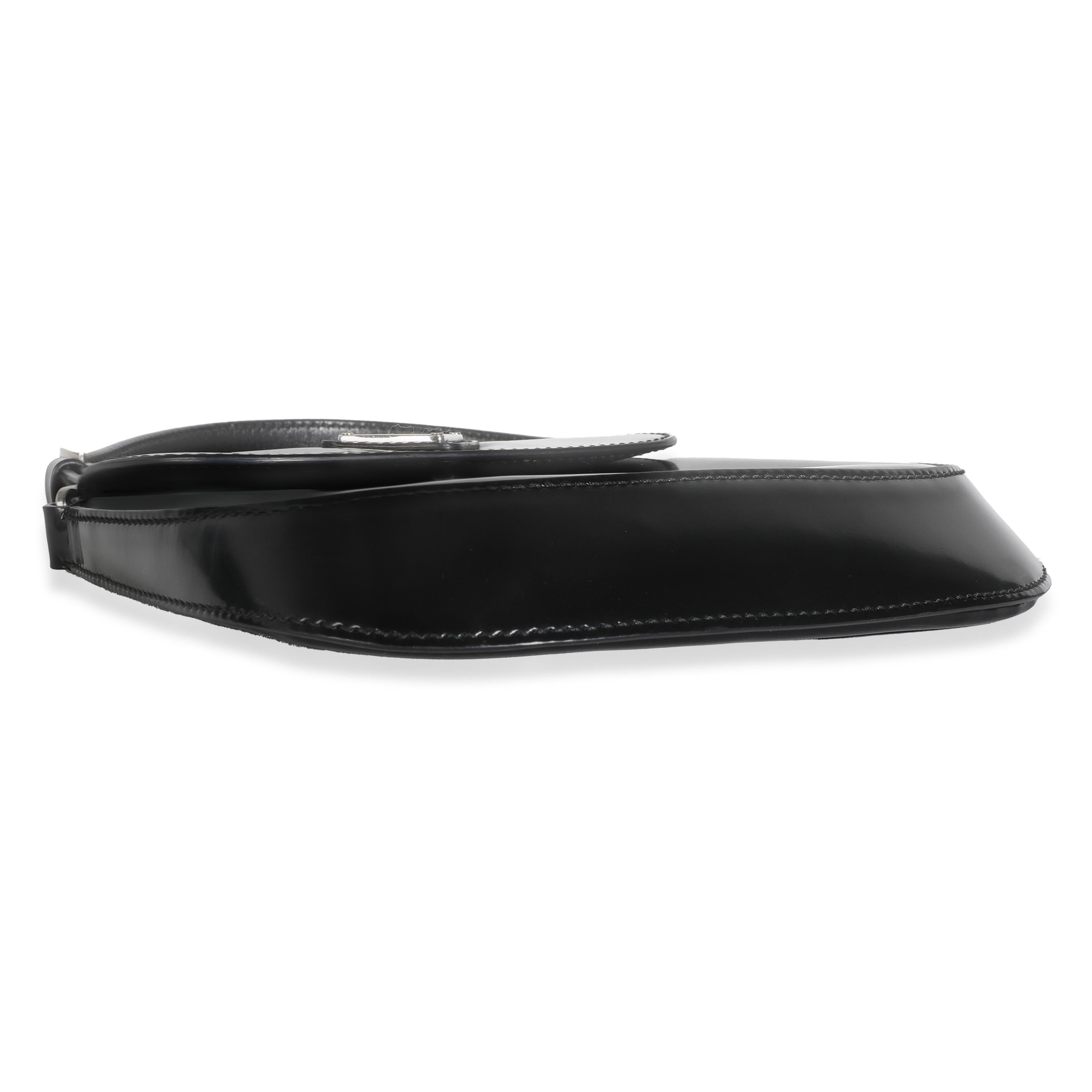 Prada Black Brushed Leather Mini Cleo For Sale 2