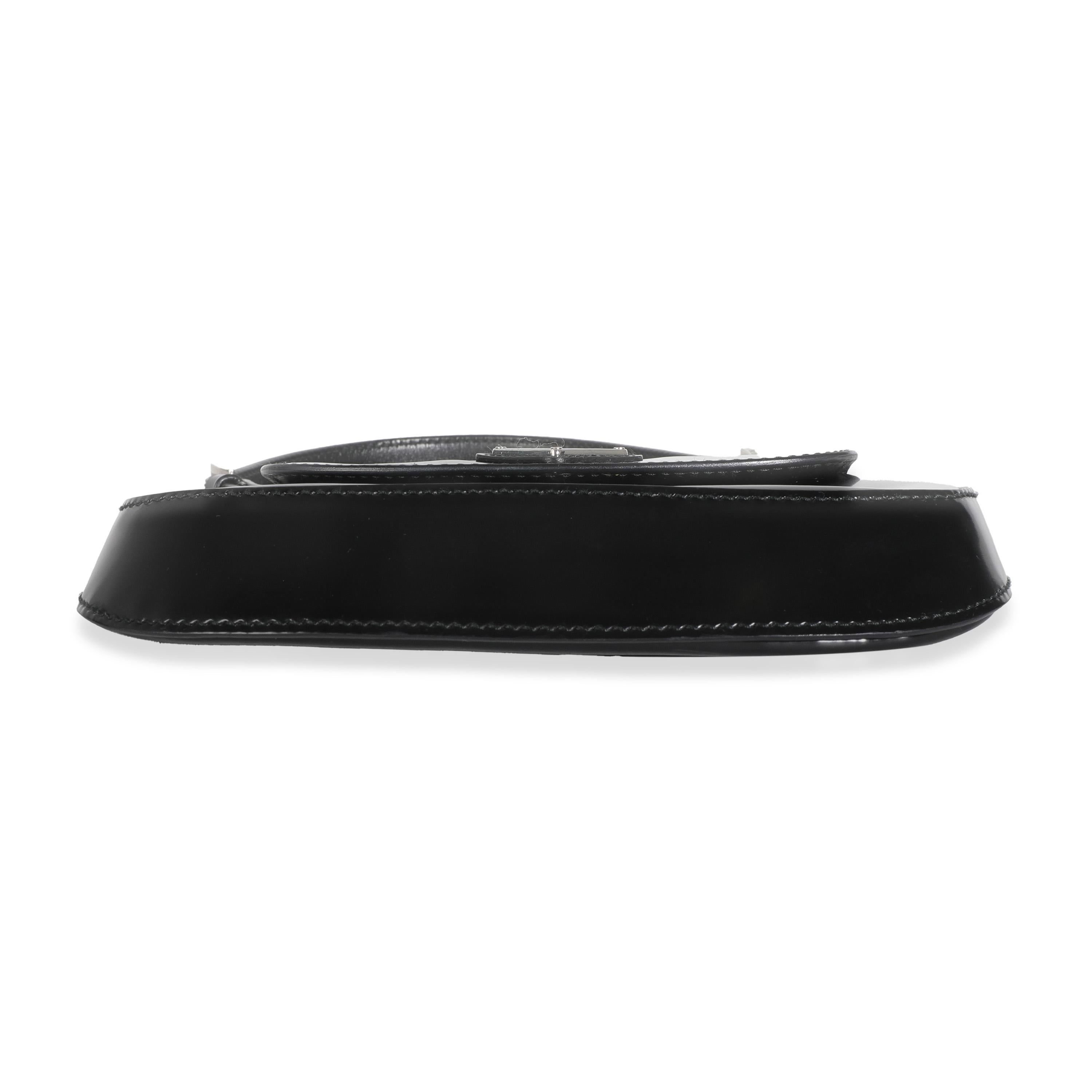 Prada Black Brushed Leather Mini Cleo For Sale 3