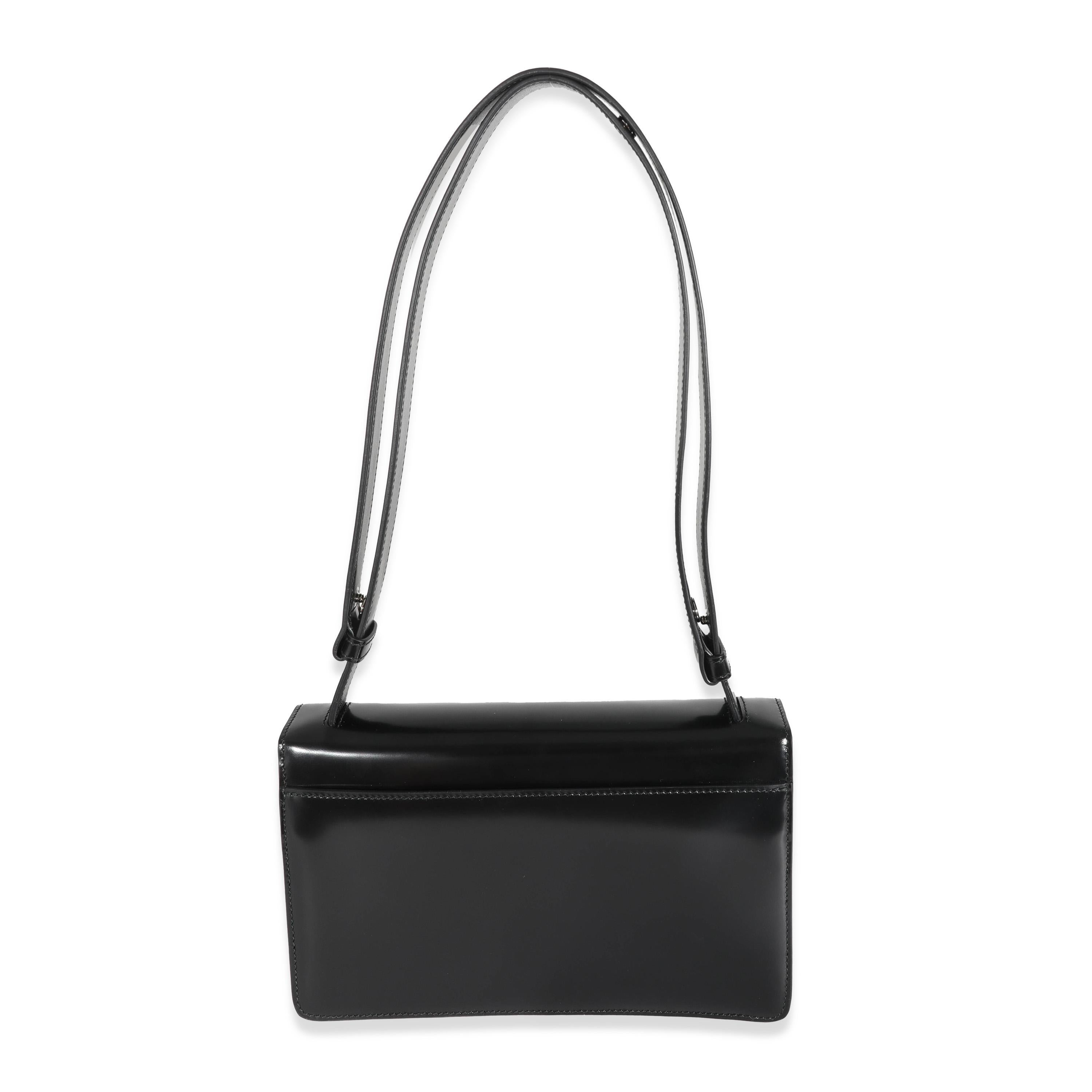 Prada Black Brushed Spazzolato Emblème Flap Bag In Excellent Condition In New York, NY