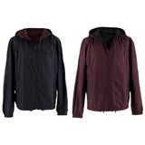 Prada Black and Burgundy Reversible Hooded Nylon Jacket - US size 42 For  Sale at 1stDibs