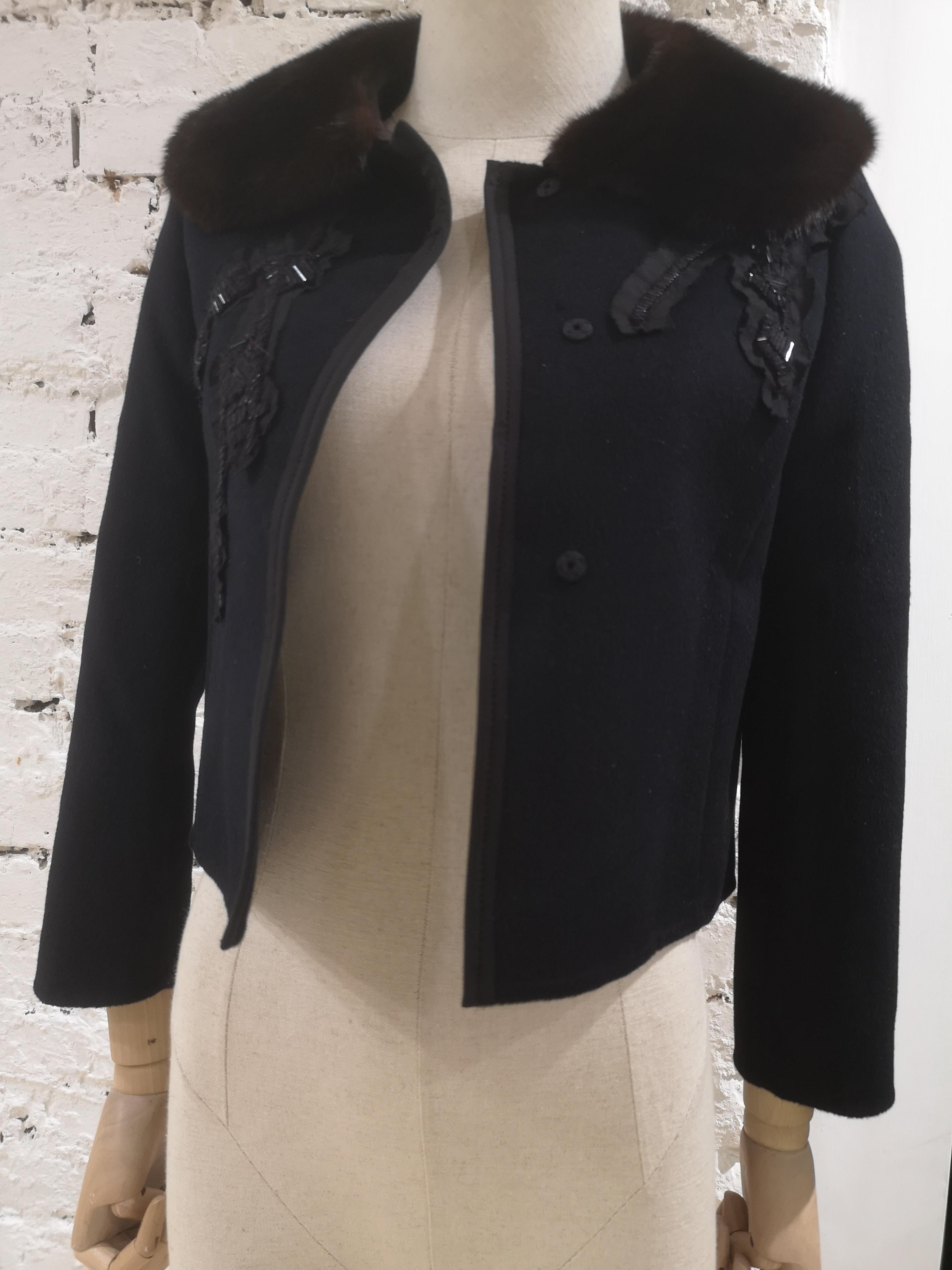 Prada black cachemire mink jacket 5