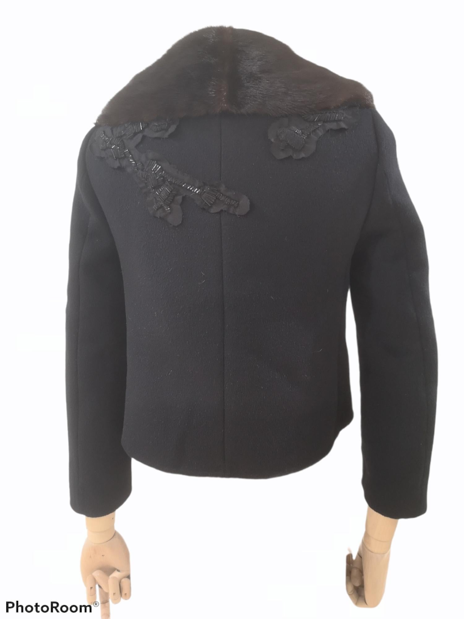 Prada black cachemire mink jacket 8