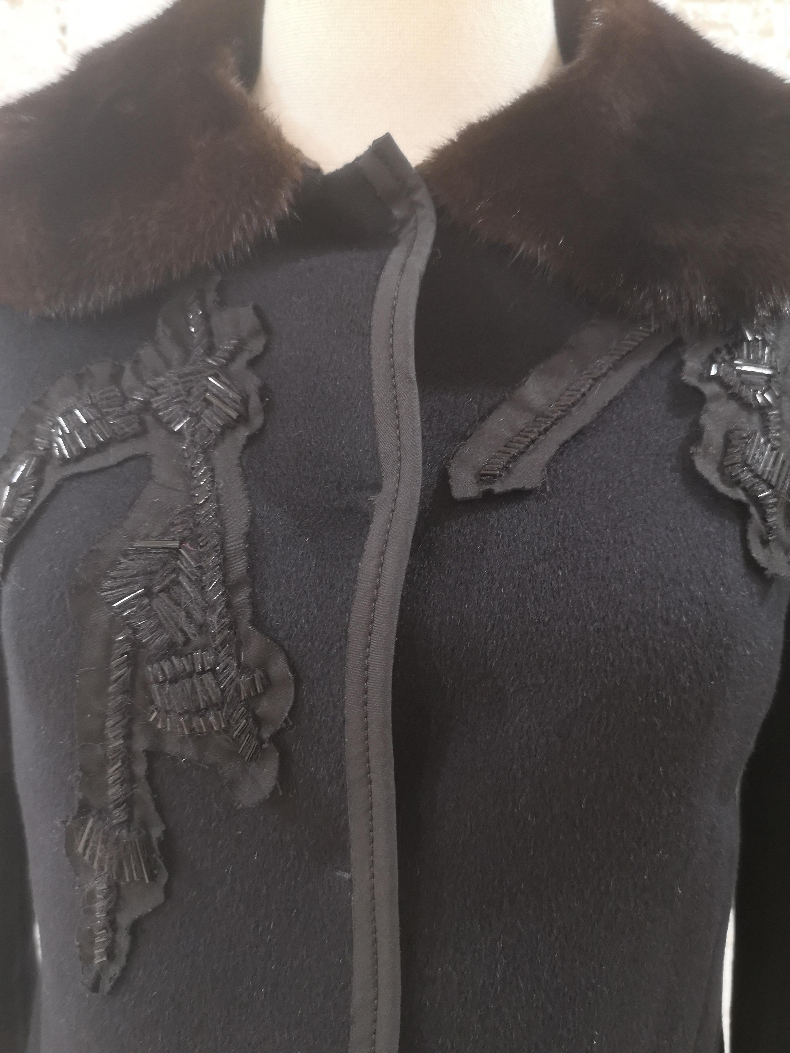 Prada black cachemire mink jacket 1