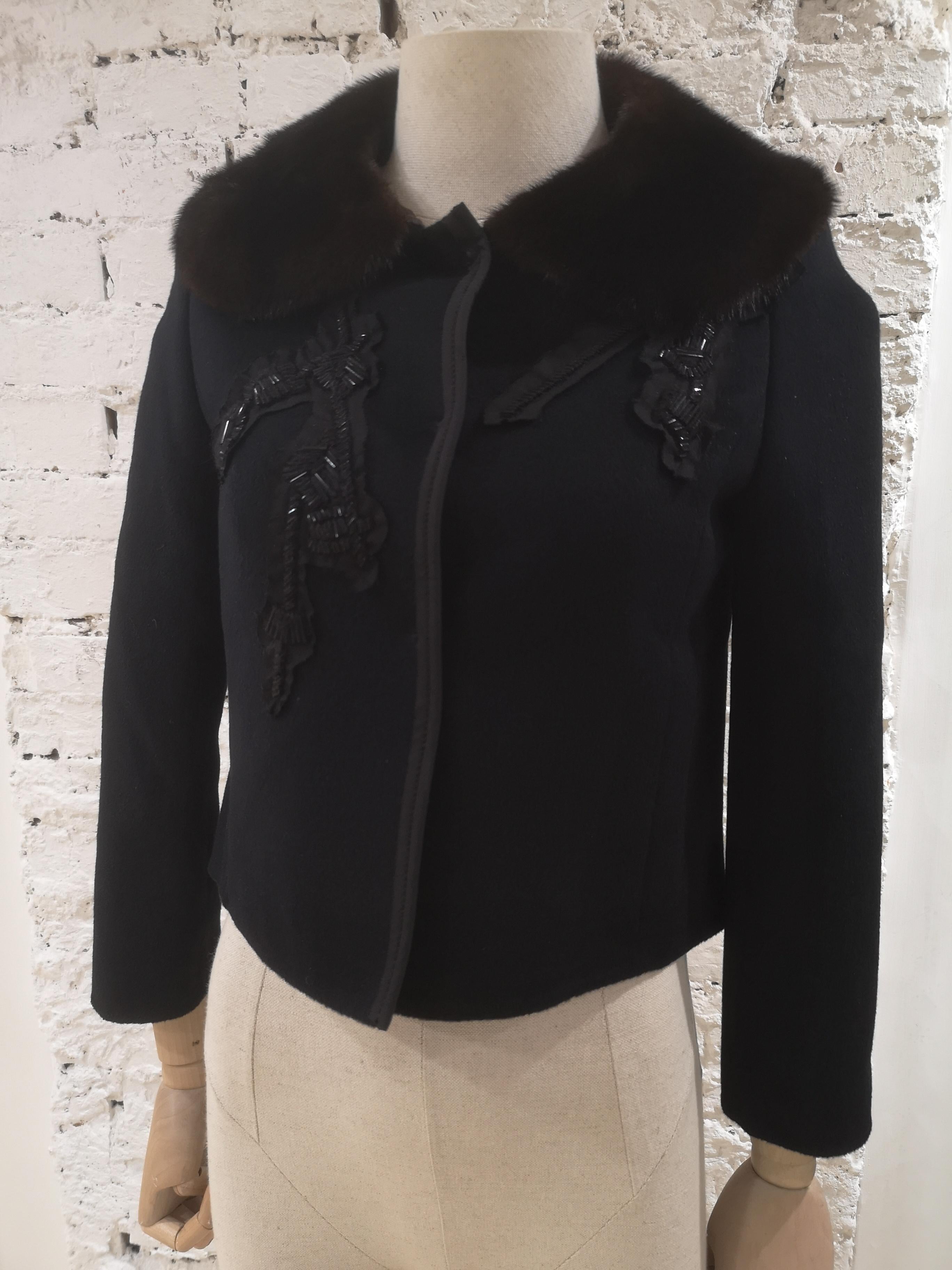 Prada black cachemire mink jacket 2