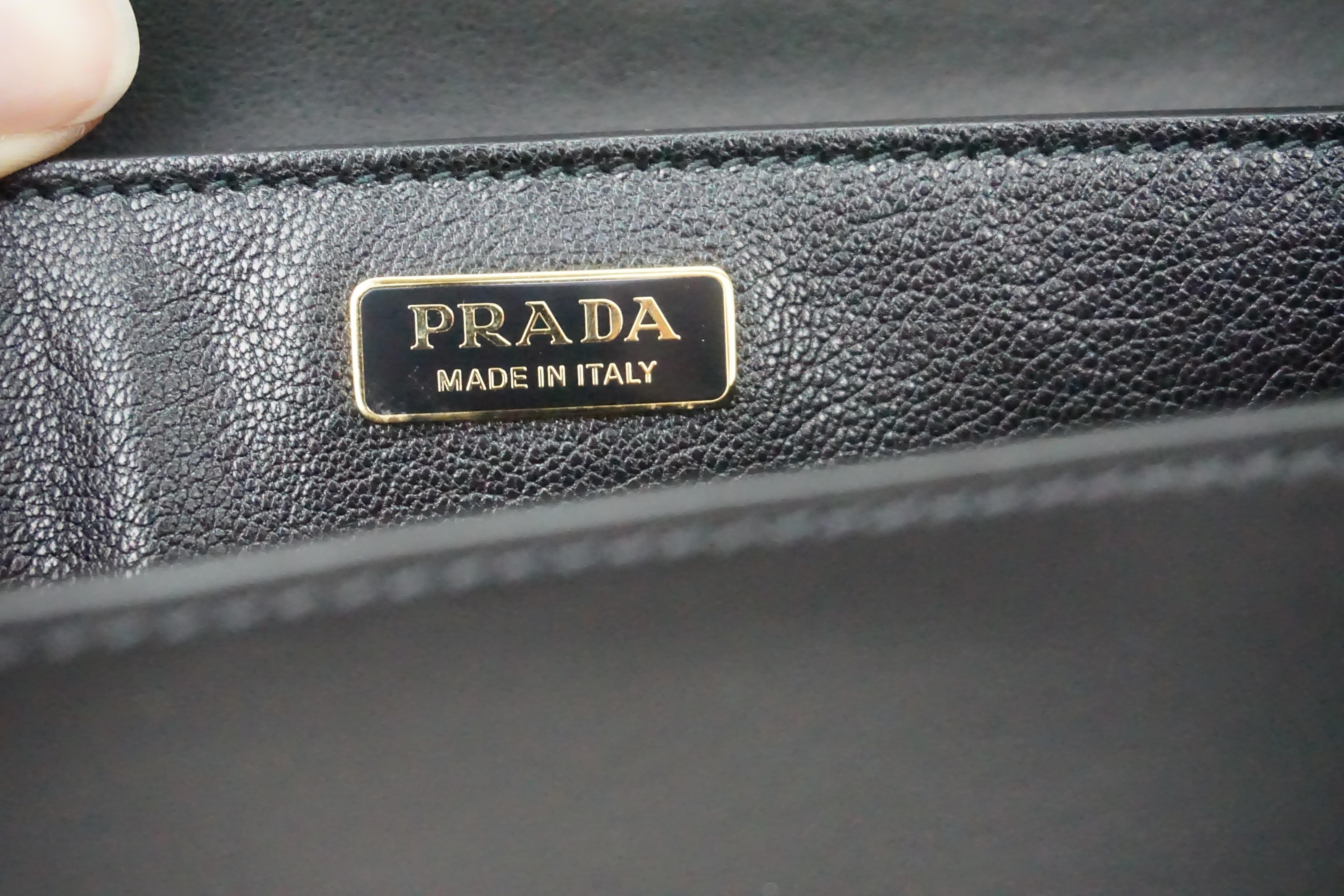 Prada Black Cahier Shoulder Bag W/ Gold Hardware 3