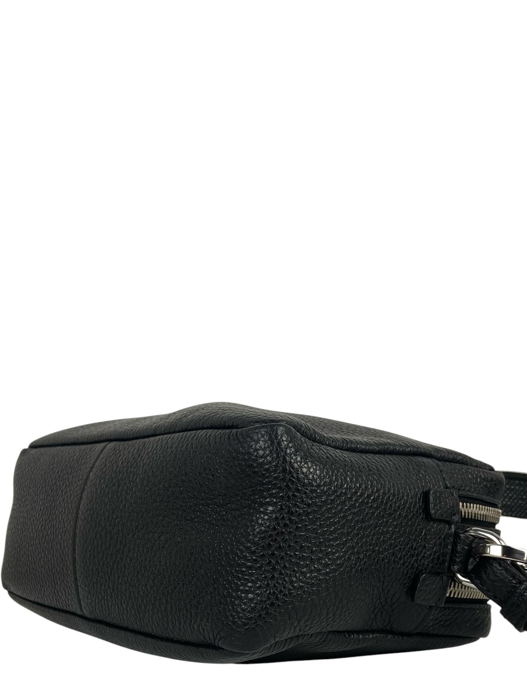 Prada Black Calfskin Leather Flou Camera Crossbody Bag w/ 2 Straps in vendita 2