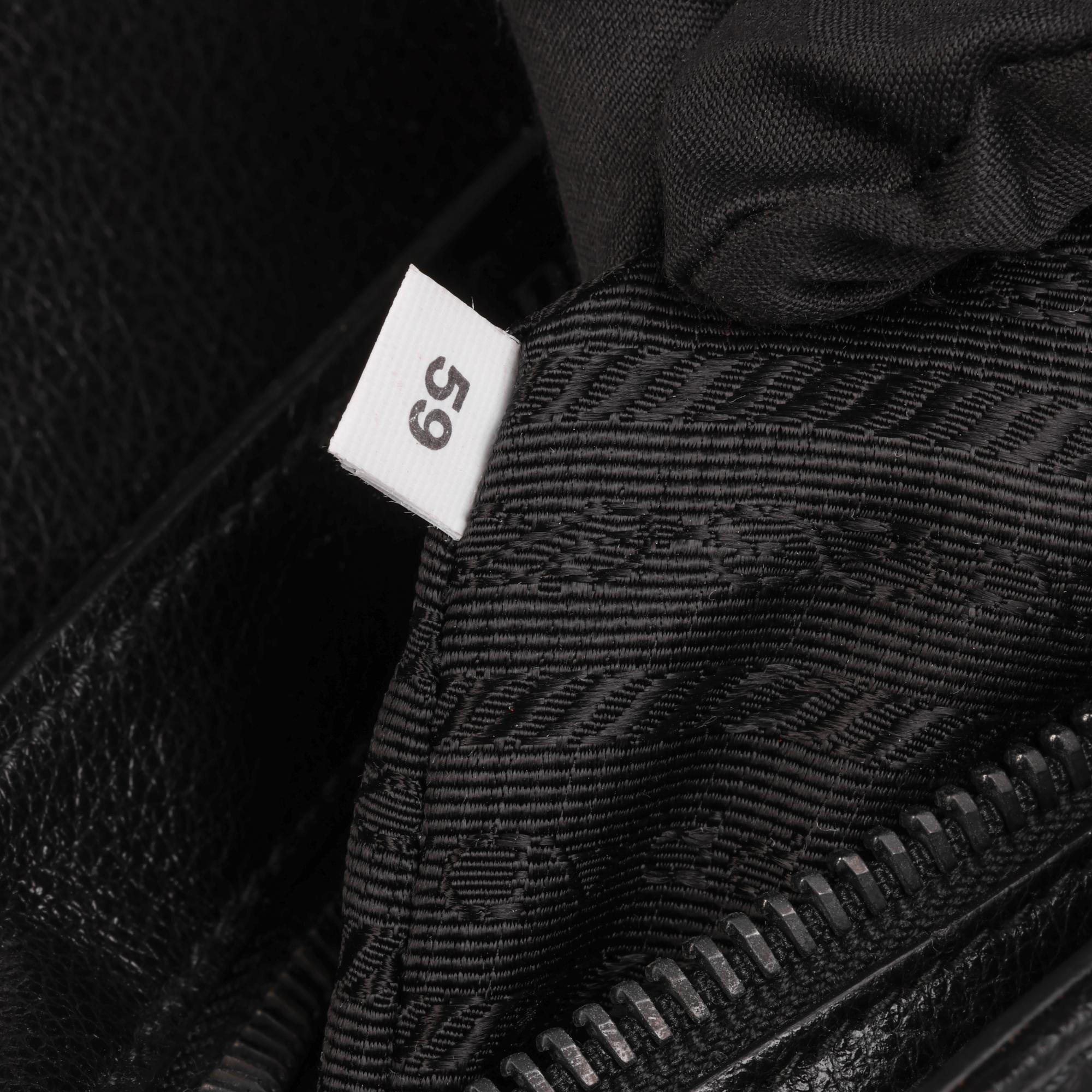 PRADA Black Calfskin Leather Studded Crossbody Bag 6