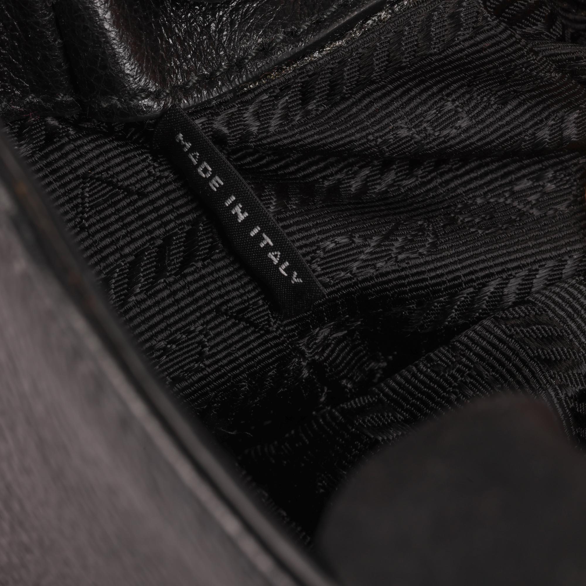 PRADA Black Calfskin Leather Studded Crossbody Bag 7