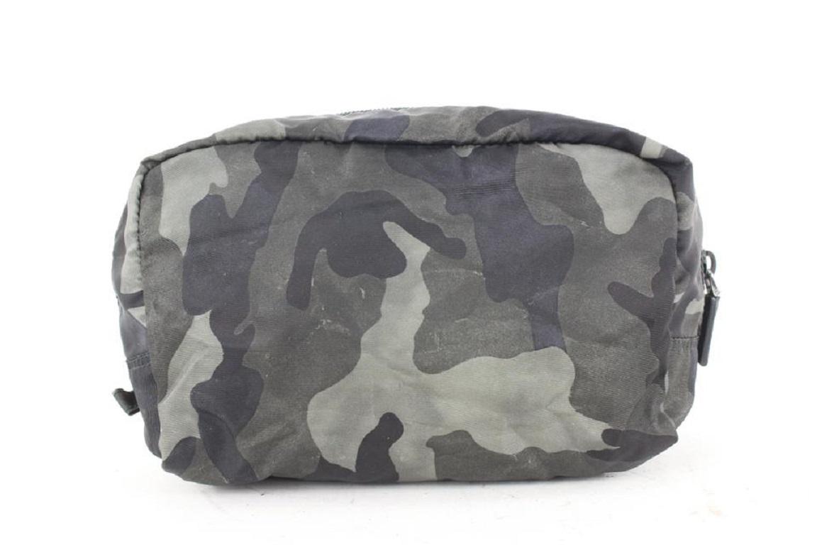 Women's Prada Black Camo Tessuto Cosmetic Pouch Second Bag 684pr621