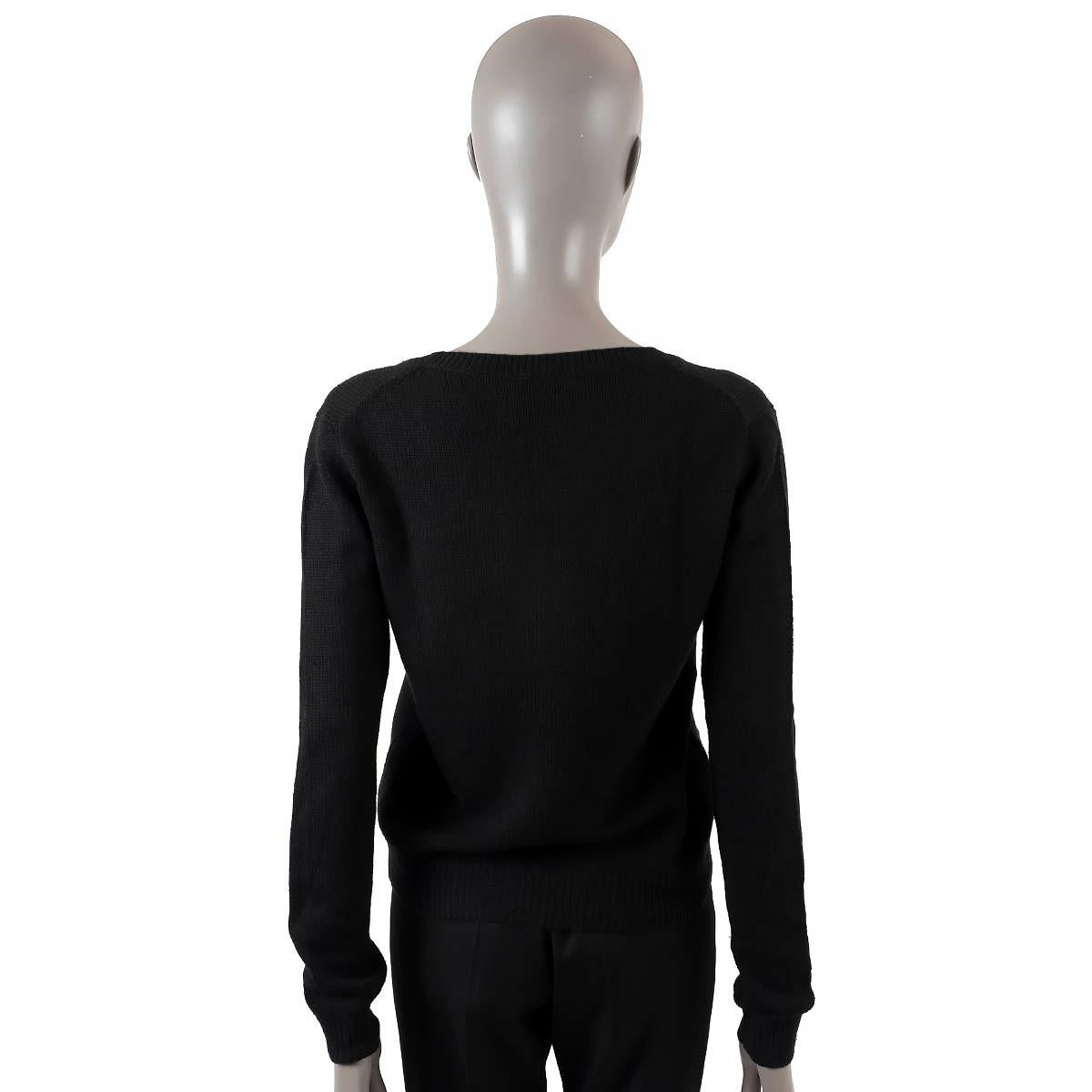 PRADA black cashmere 2016 ARGYLE Sweater 40 S For Sale 1