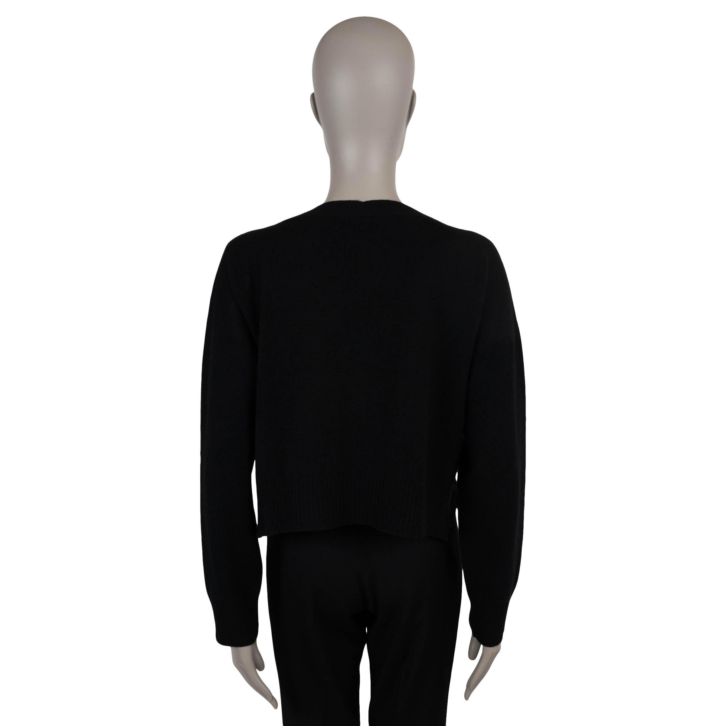 PRADA cachemira negro BOXY V-NECK Cárdigan Suéter 42 M Negro en venta