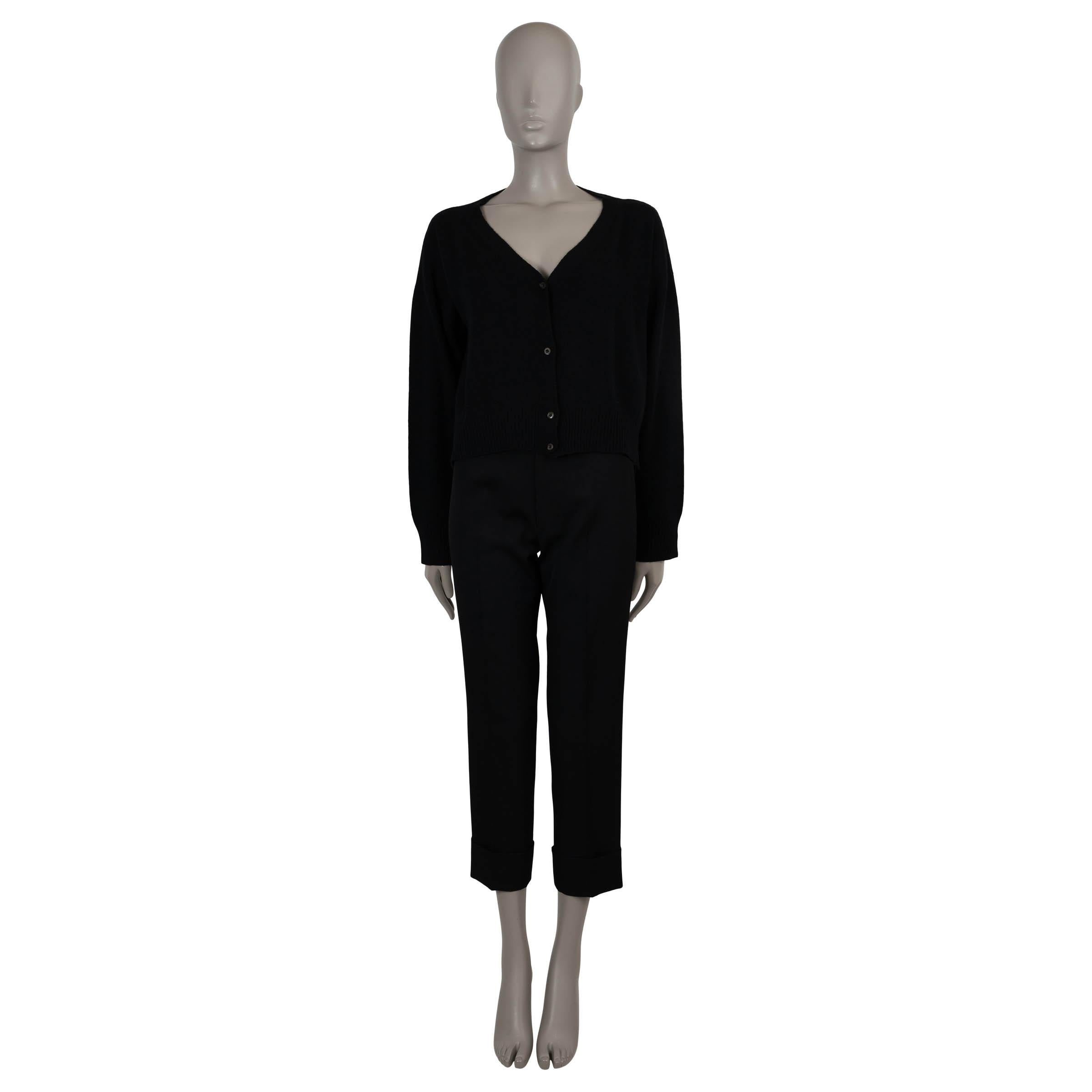 PRADA cachemira negro BOXY V-NECK Cárdigan Suéter 42 M en Excelente estado para la venta en Zürich, CH