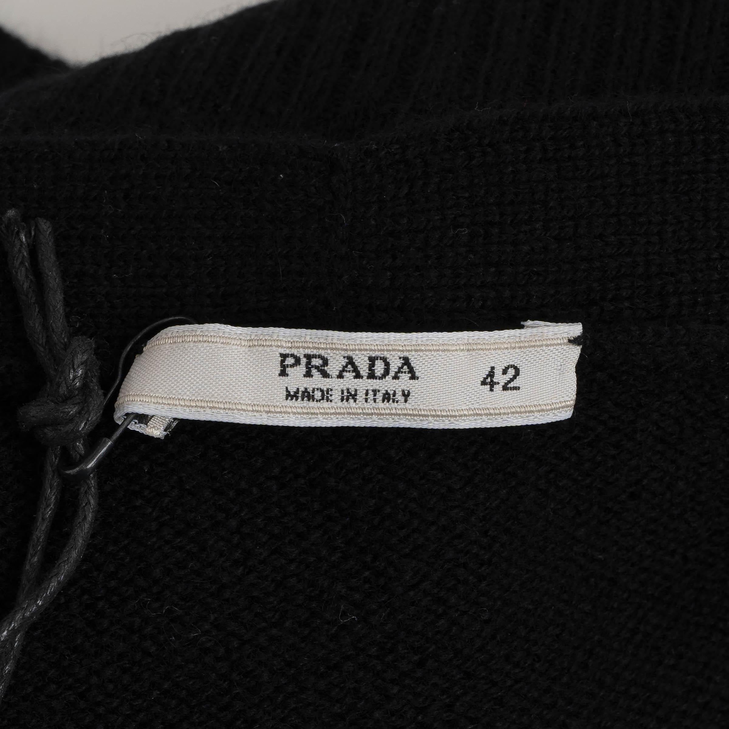 PRADA cachemira negro BOXY V-NECK Cárdigan Suéter 42 M en venta 1