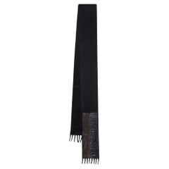Prada Black Cashmere Embellished Fringed Stole