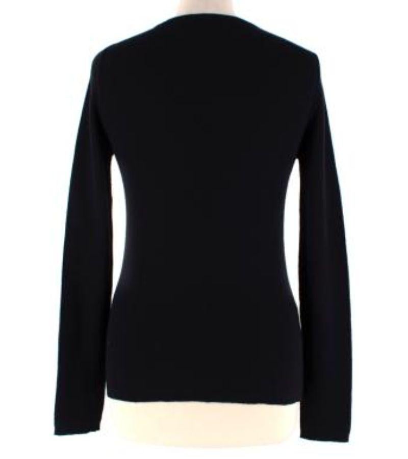 Prada Black Cashmere & Silk Blend V Neck Sweater In Good Condition For Sale In London, GB