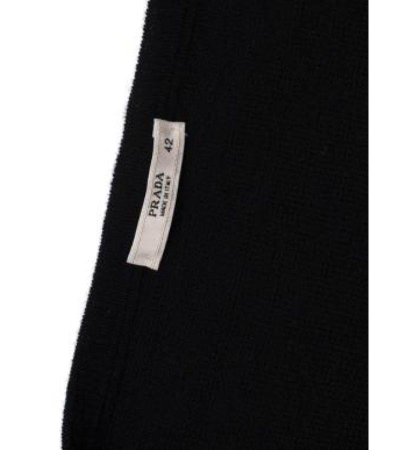 Prada Black Cashmere & Silk Blend V Neck Sweater For Sale 1