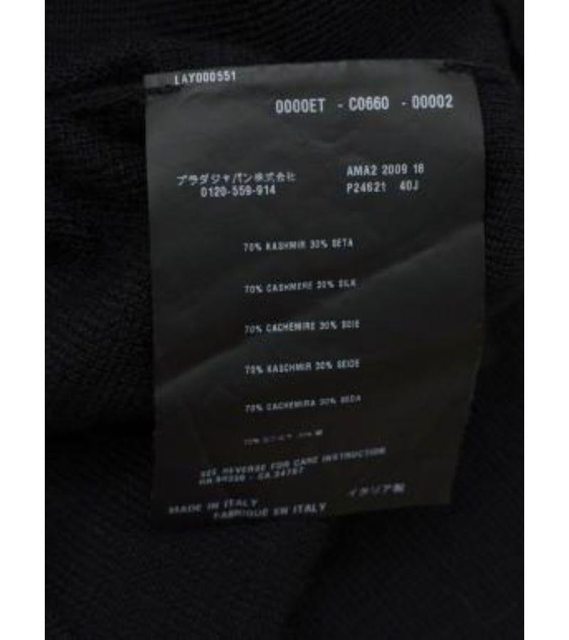 Prada Black Cashmere & Silk Blend V Neck Sweater For Sale 3