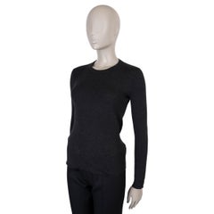 PRADA black cashmere silk CREWNECK Sweater 40 S
