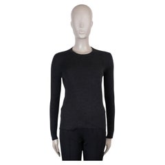 PRADA black cashmere silk CREWNECK Sweater 40 S