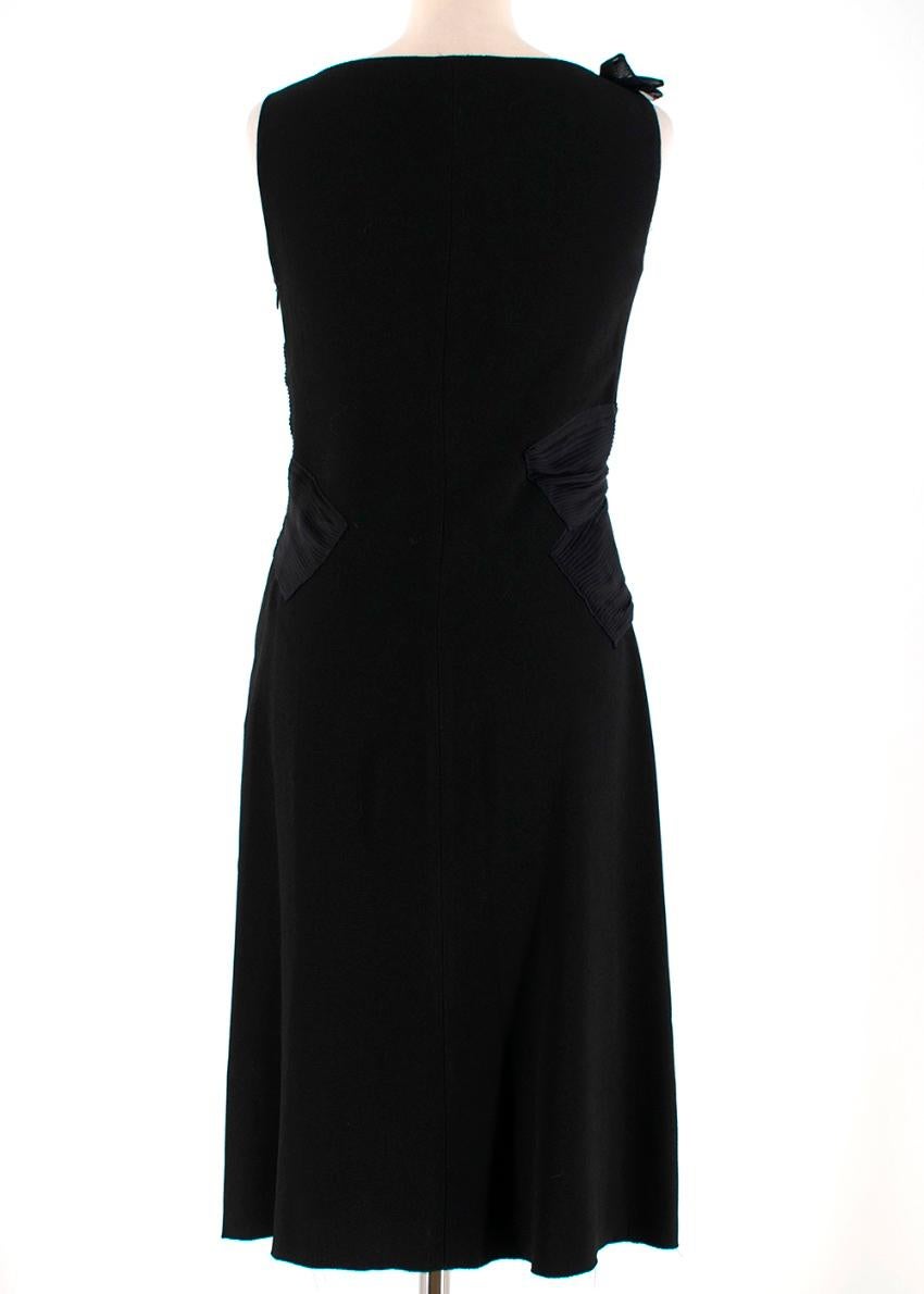 Prada Black Chiffon Detail Sleeveless Dress - Size US4 In Excellent Condition For Sale In London, GB