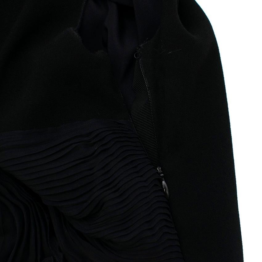 Prada Black Chiffon Detail Sleeveless Dress - Size US 4 In Excellent Condition For Sale In London, GB