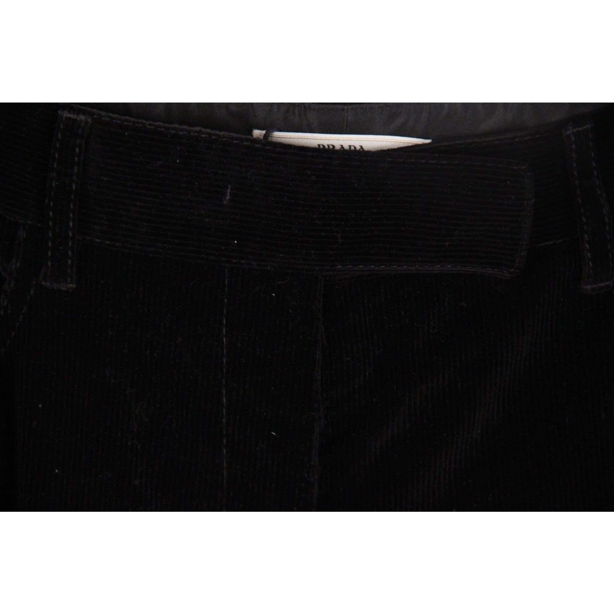 PRADA Black Corduroy 5 POCKET Style PANTS Trousers SIZE 40 In Excellent Condition In Rome, Rome