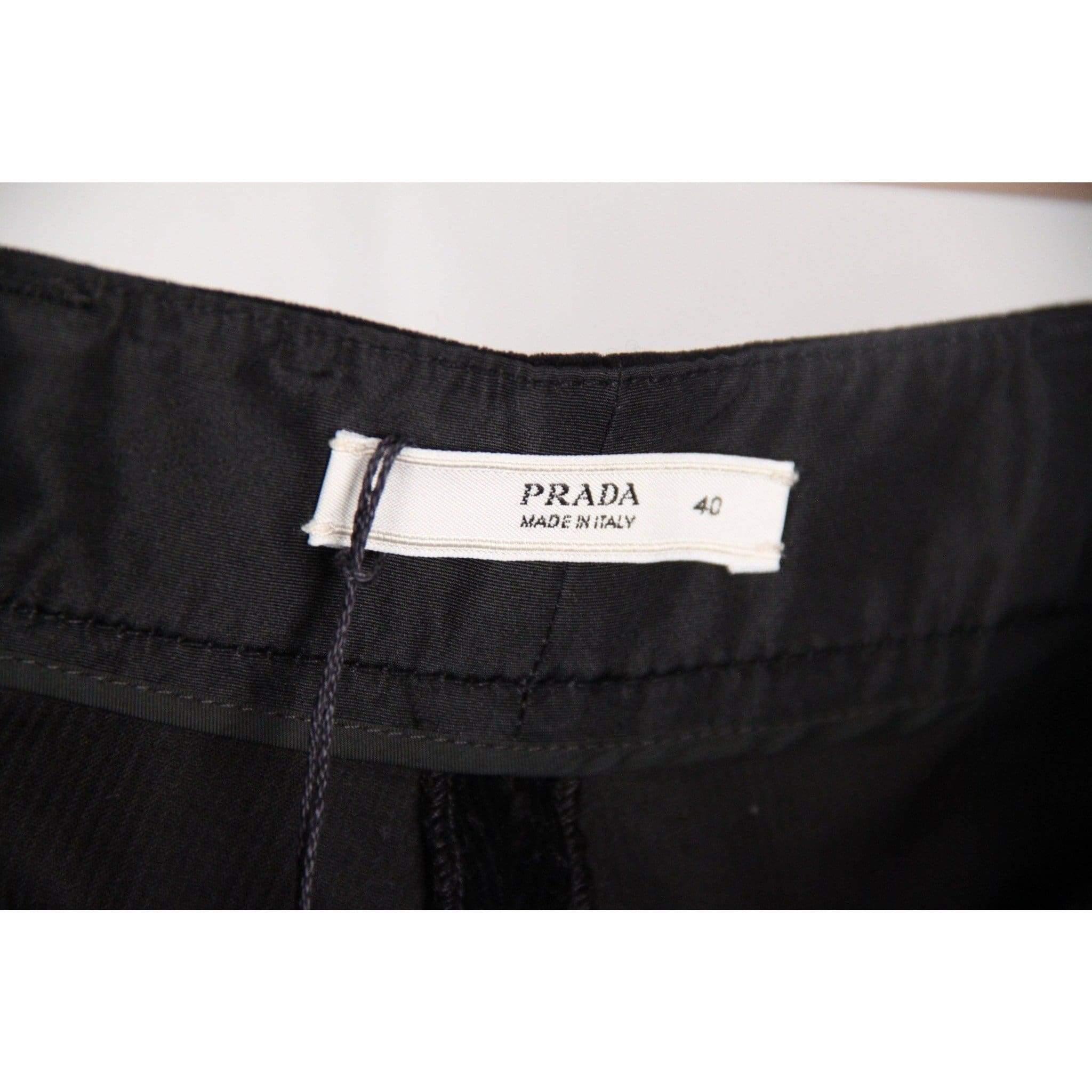 Women's PRADA Black Corduroy 5 POCKET Style PANTS Trousers SIZE 40