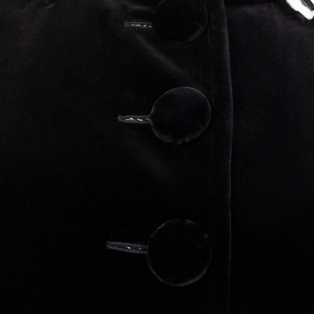 Black PRADA black cotton 2016 VELVET CAPE Coat Jacket 40 S